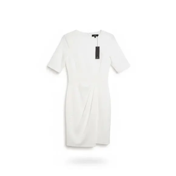 Lulus NWT White Wrap Style Tulip Mini Dress - Size Small - Picture 1 of 11